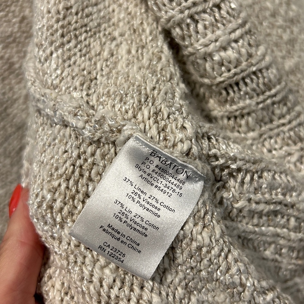 ARITZIA Babaton Linen Blend Cream Color Cocoon Open Front Sweater Size Xsmall - Picture 5 of 7